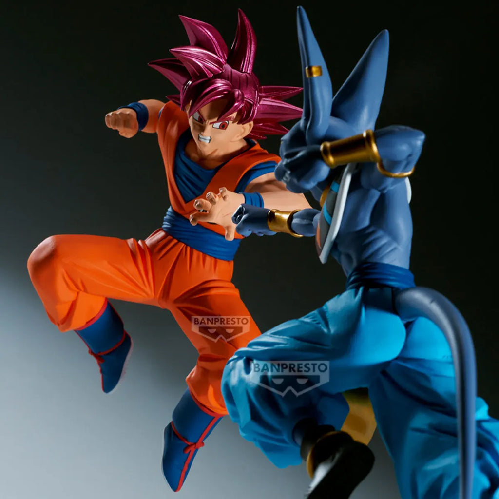 Original Bandai Banpresto Figura Anime Dragon Ball Super Saiyan God Goku VS Beerus