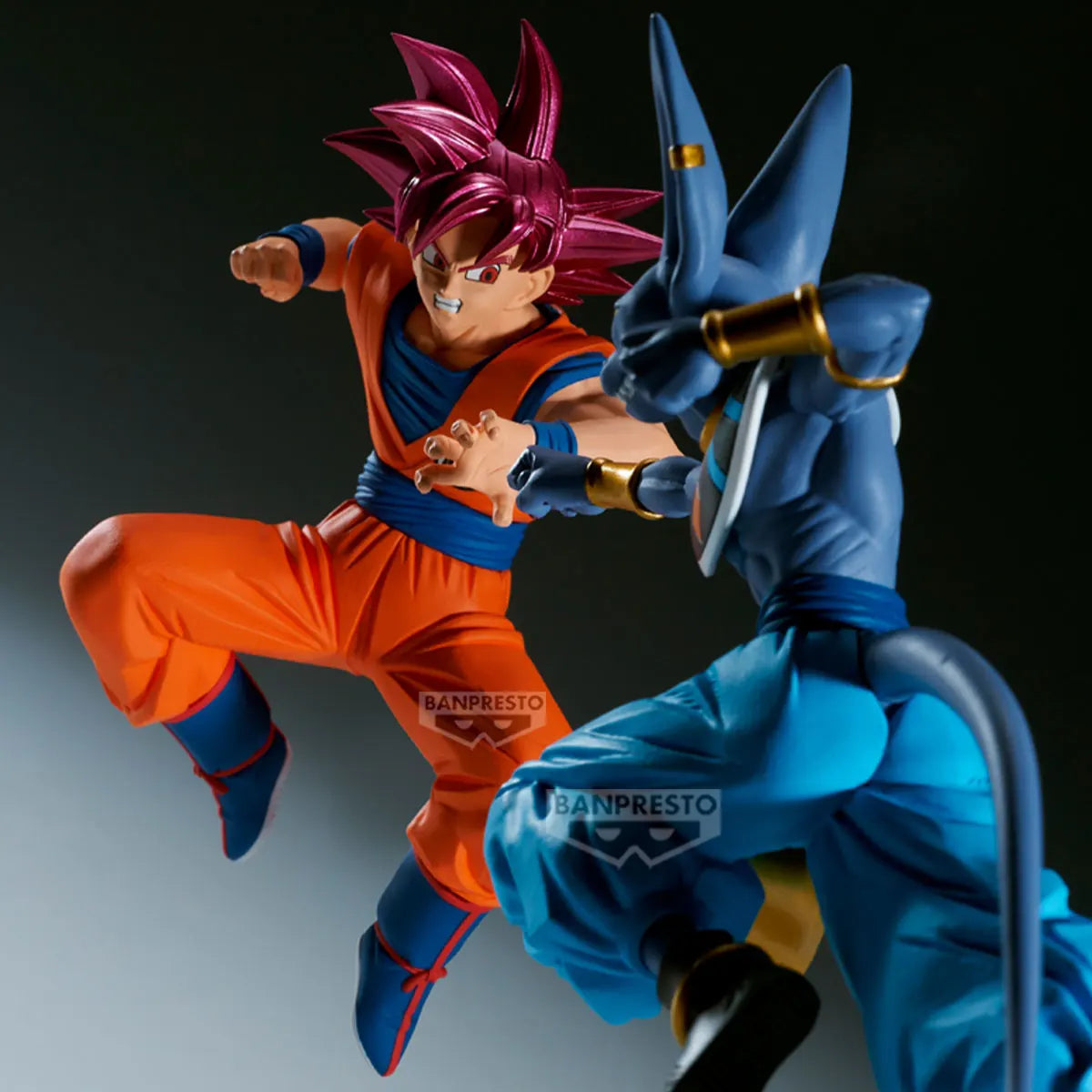 Original Bandai Banpresto Figura Anime Dragon Ball Super Saiyan God Goku VS Beerus