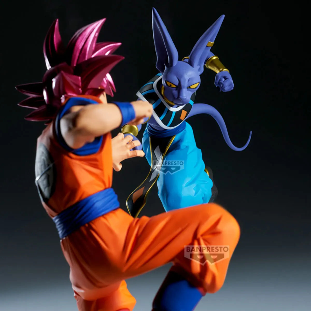 Original Bandai Banpresto Figura Anime Dragon Ball Super Saiyan God Goku VS Beerus