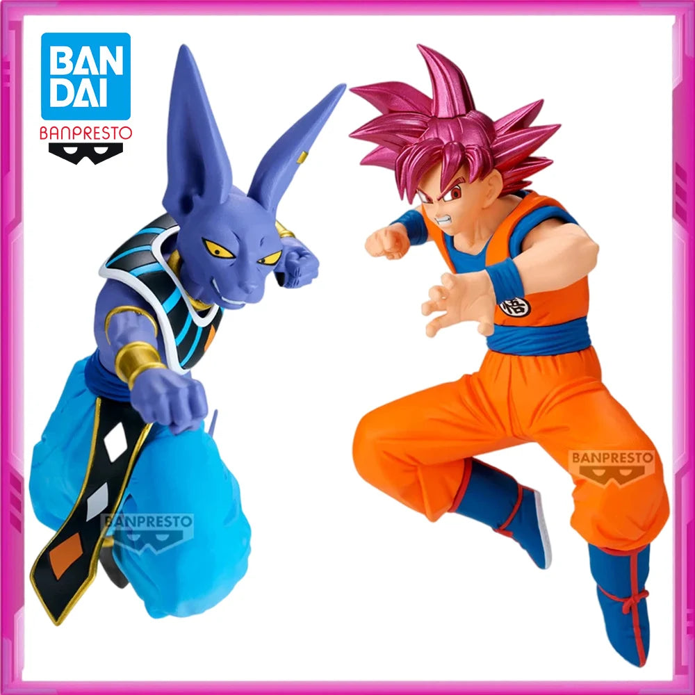 Original Bandai Banpresto Figura Anime Dragon Ball Super Saiyan God Goku VS Beerus